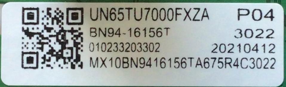 KIT DE TARJETA PARA TV SAMSUNG / NUMERO DE PARTE MAIN BN94-16156T / BN41-02751B / BN97-17444G / FUENTE BN44-01055A / BN4401055A / L65S6N_TDY / PANEL CY-BT065HGLV9H / DISPLAY LSF650FN14-R02 /  MODELO UN65TU7000 / UN65TU7000FXZA / UN65TU7000FXZA FO10 - Imagen 3